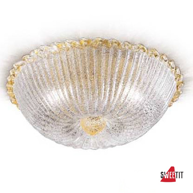 Потолочный светильник Renzo Del Ventisette "Floreale" PL 13825/3 DEC. Cristallo e oro