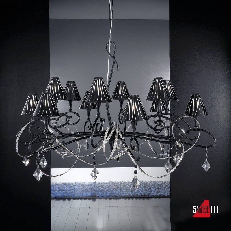 Люстра Masca Chic 1831/12 Nero lucido / Glass 501