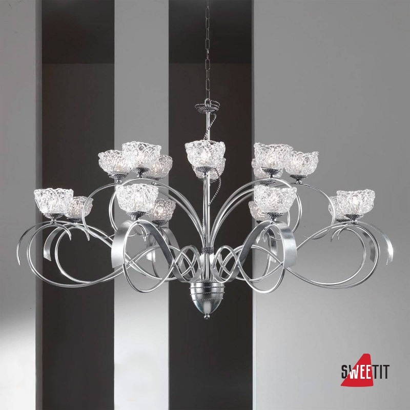 Люстра Masca Artica 1864/16 Argento nero / Glass 577