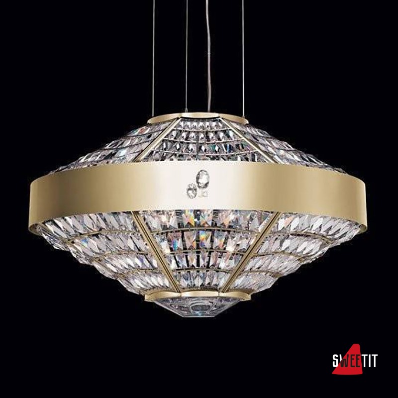 Подвесной светильник Beby Group Stone 5150E01 Satin Gold Cut Almond Transparent