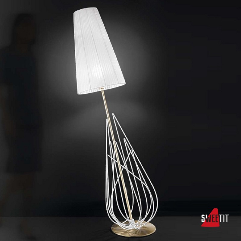 Торшер IDL Flame 524/1P white+gold