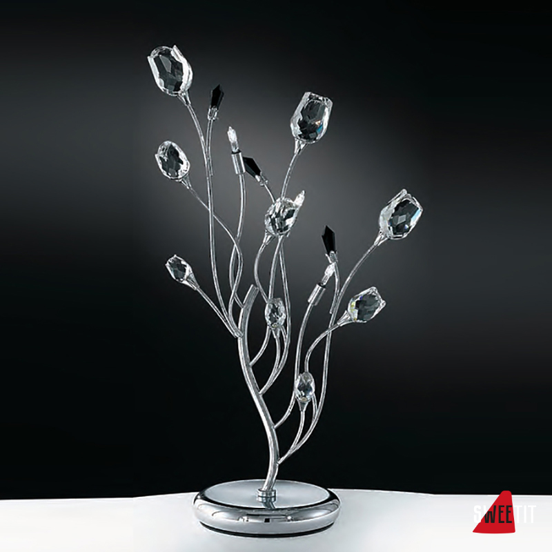 IDL Rosetta 325/3L Chrome Clear roses/Black prisms