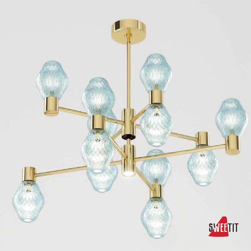 Потолочная люстра Beby Group Peonia 7701B04 Light Gold Turquoise Capri