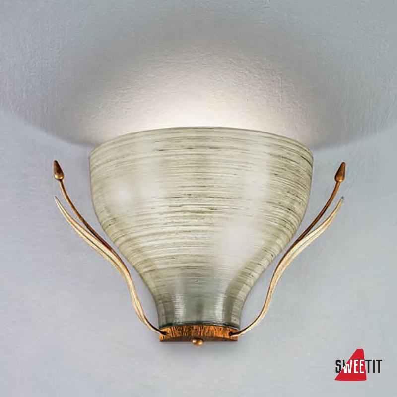 Бра IDL Acacia 330/1AM Amber ivory leaves V390/187/42