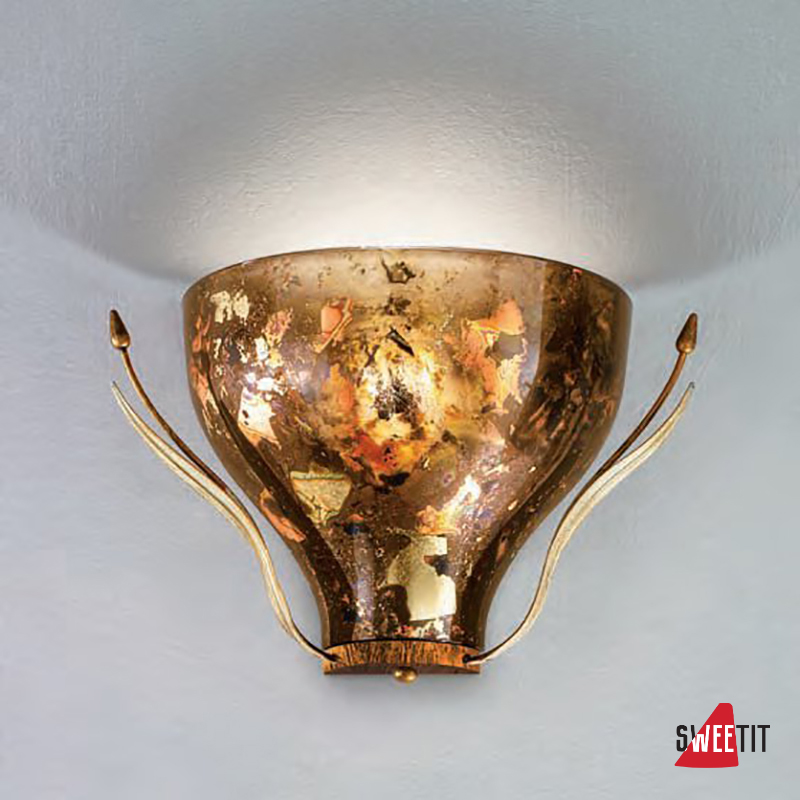 Бра IDL Acacia 330/1AM Amber ivory leaves V390/186/42