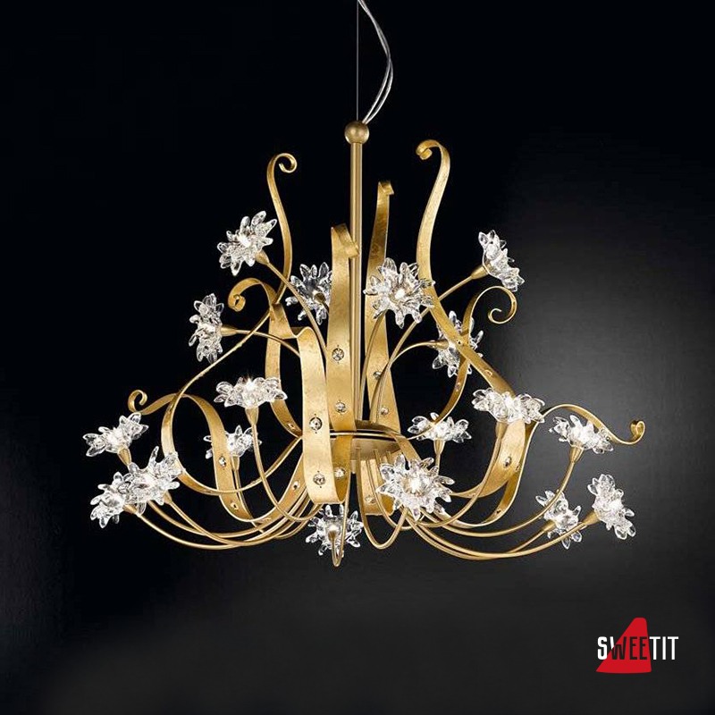 Люстра IDL Girasole 374/12+6 Gold Transparent
