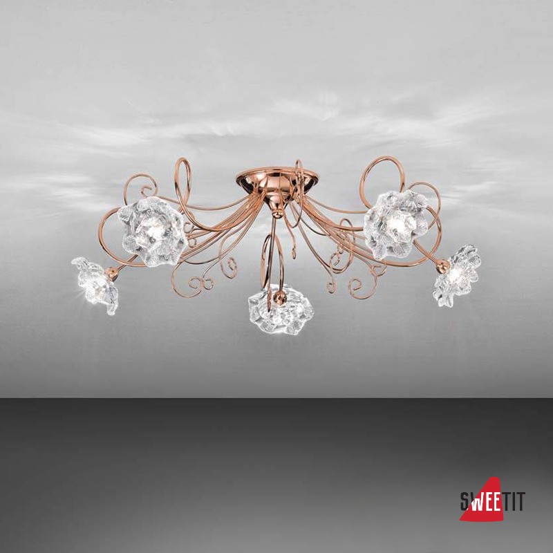 Потолочная люстра IDL Butterfly 543/5PF Copper