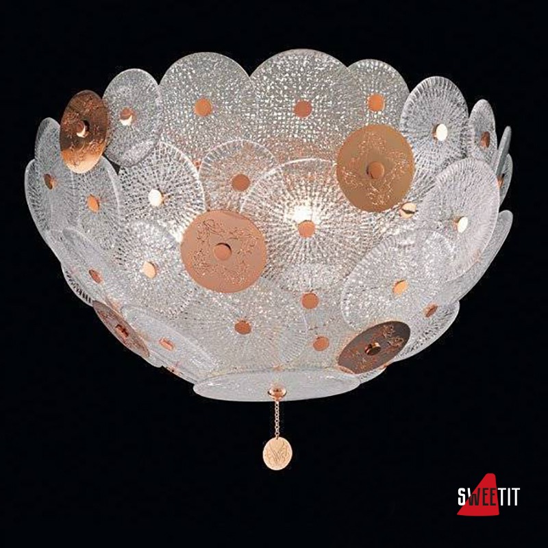 Потолочный светильник Beby Group Mademoiselle Corolle 8020Q01 Light gold Trasparent graniglia Glass