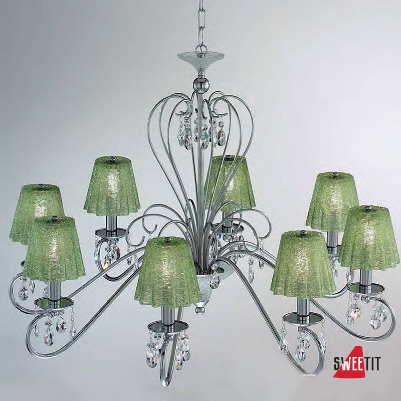 Люстра IDL Rossella 301/8 Chrome green apple crystal