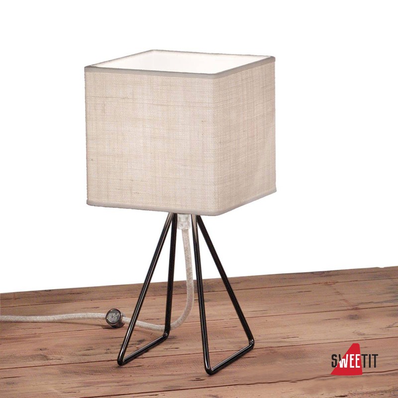 Настольная лампа IDL Seventy 589/1L black nickel light jute