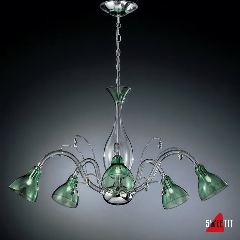 Люстра IDL Chiara 355/5 CRYSTAL + GREEN