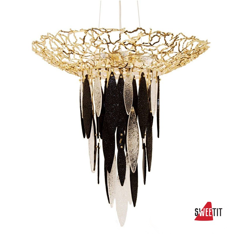 Подвесной светильник IDL Elite 596/8+1 light gold transparent+black