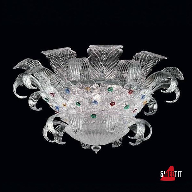 Потолочный светильник Beby Group Mademoiselle Corolle 8000Q01 Chrome Trasparent graniglia Glass