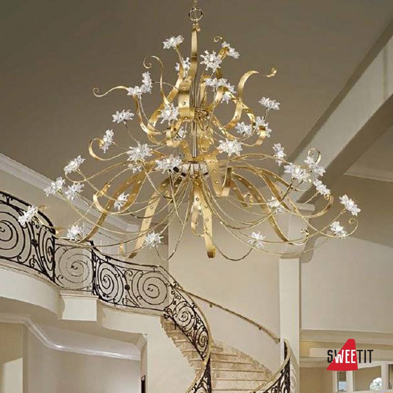Люстра IDL Girasole 374/18+18 Gold Transparent