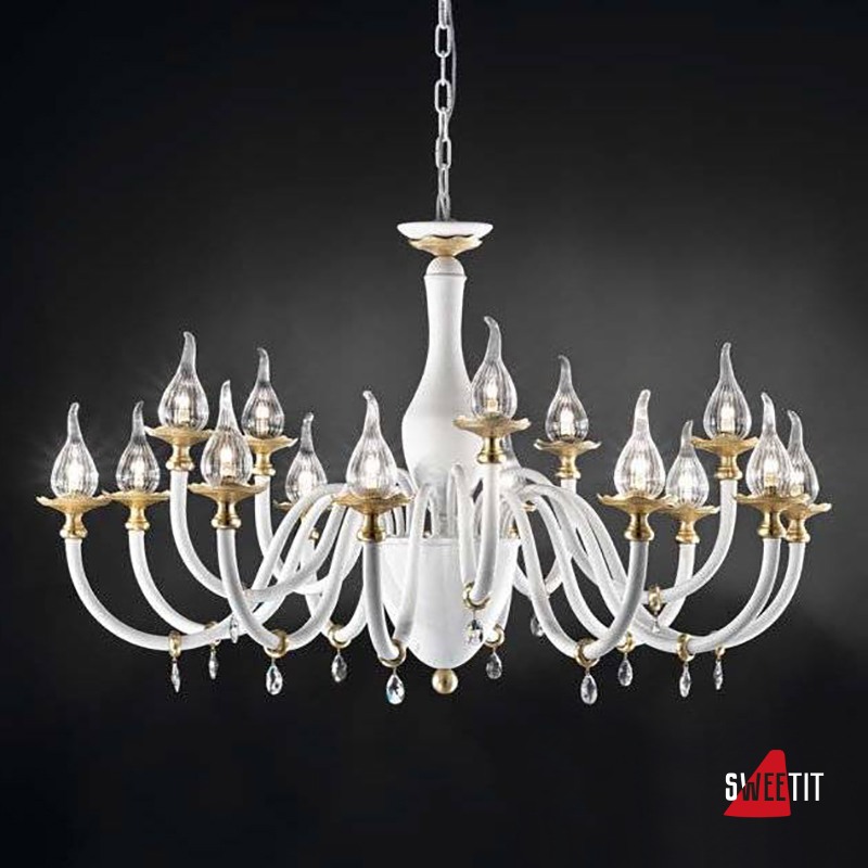 Люстра IDL Poesia 531/10+5 white+gold