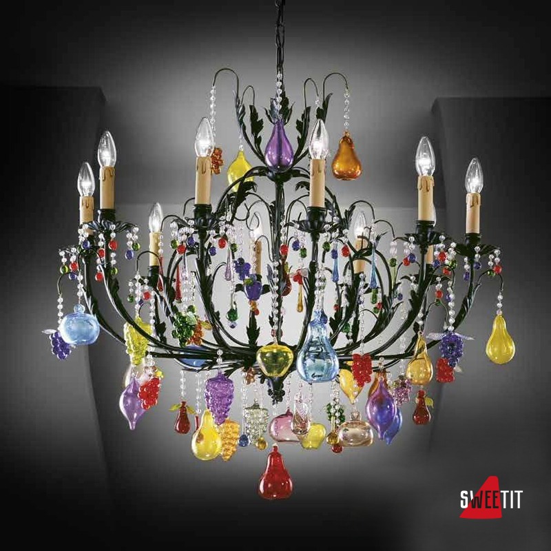 Люстра Beby Group Fruit 107/8 Satin Black multi murano