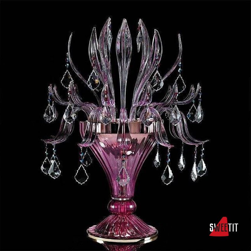 Настольная лампа Beby Garden Party 7810L02 Light gold Fuchsia Venice Swarovski Plaque