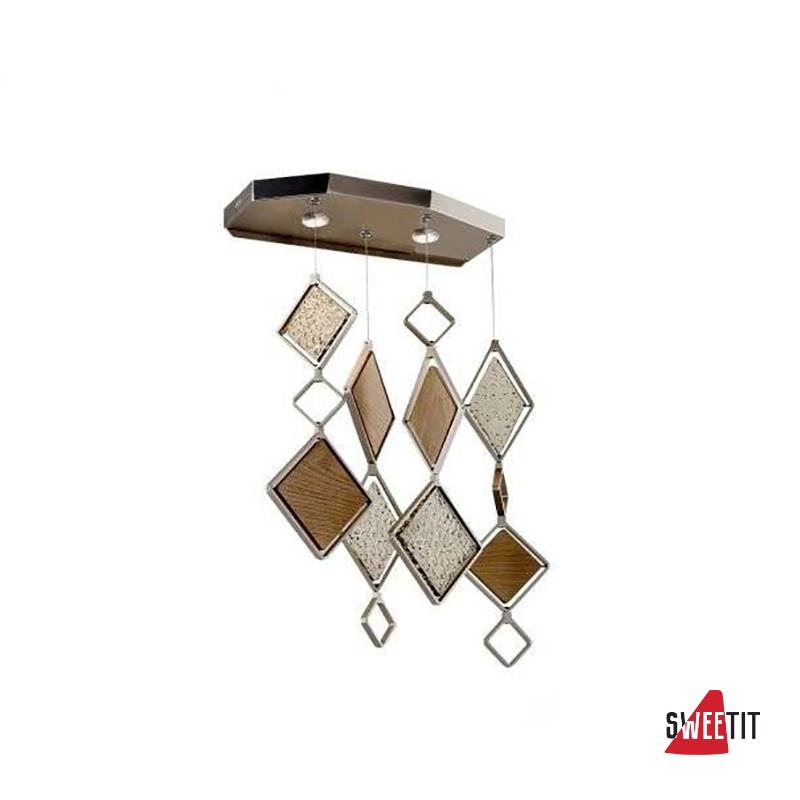 Настенный светильник IDL Quadrie 564/2A black nickel + oak and smoke grey