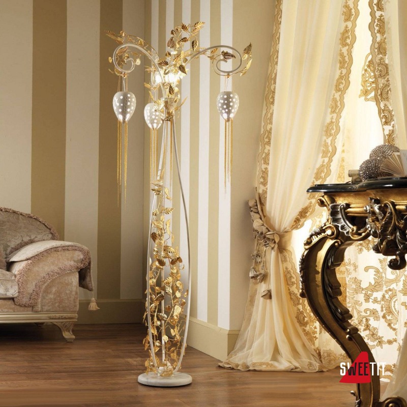 Напольный светильник Masca Fantasia 1881/P3 Bianco lucido oro