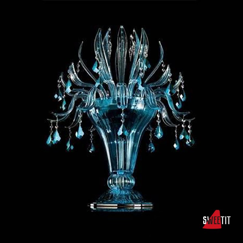 Настольная лампа Beby Garden Party 7810L02 Chrome Turquoise Capri SW Jet Turquoise