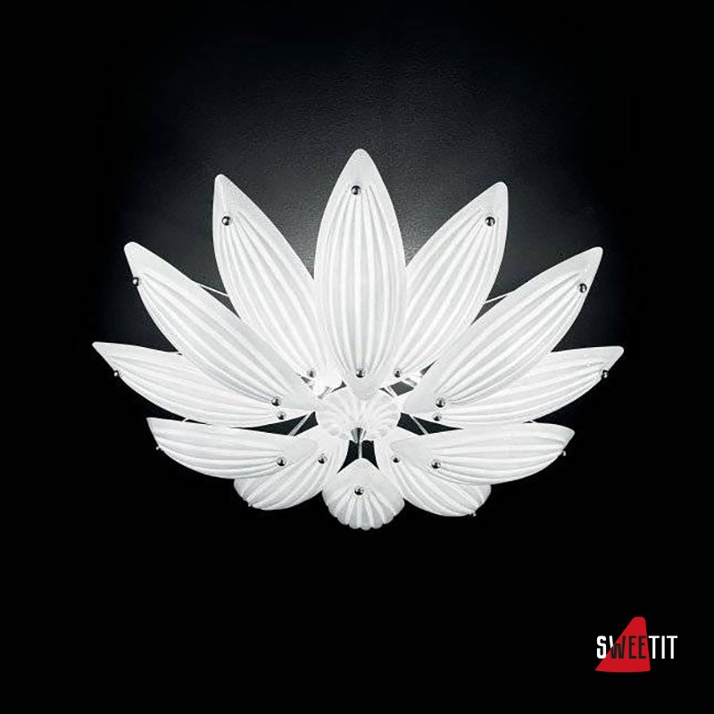 Потолочный светильник IDL Paradise 430/65PF Chrome White Murano Glass