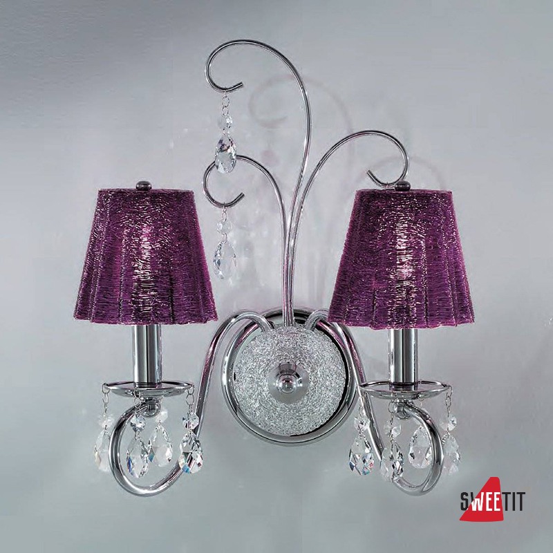 Бра IDL Rossella 301/2A Chrome purple crystal