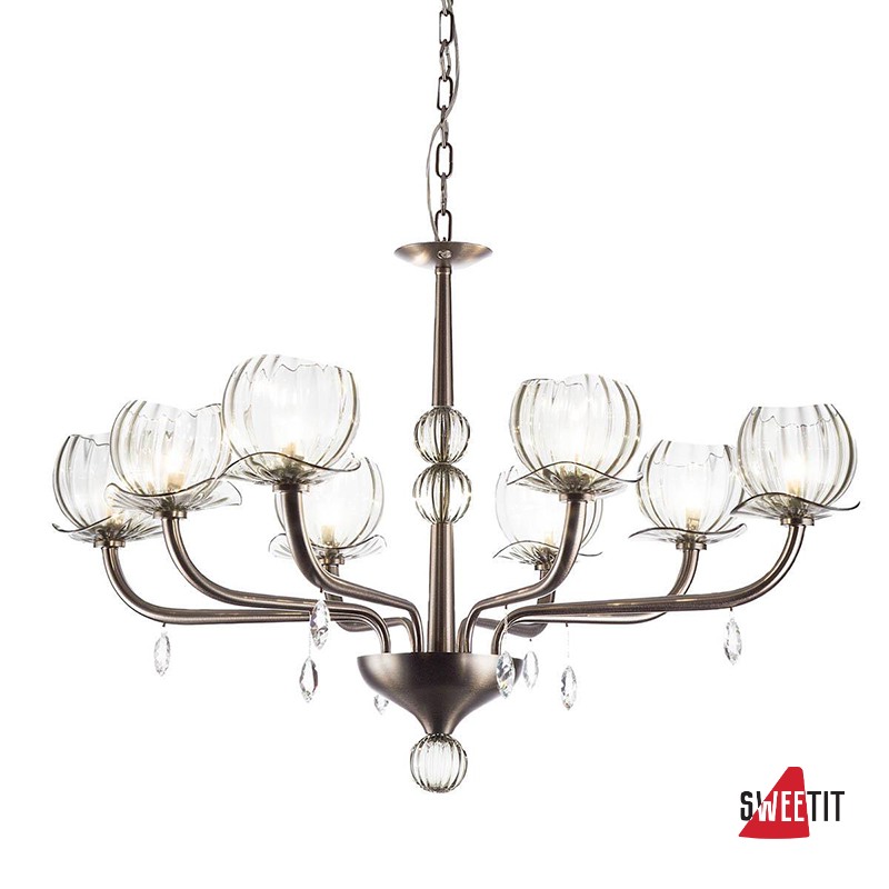 Люстра IDL Dafne 545/4+4 brushed black nickel smoke grey