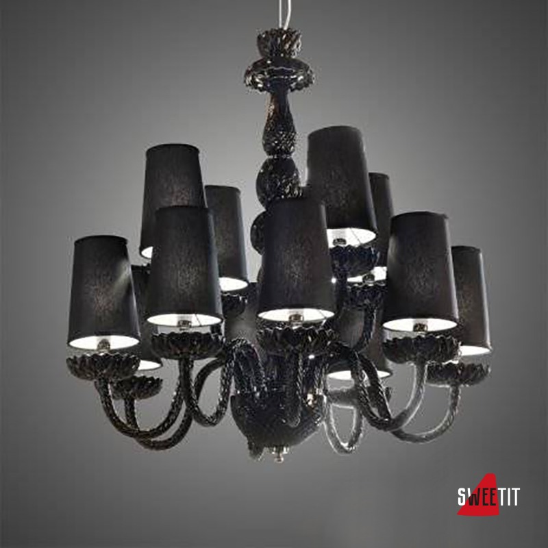 Люстра Italamp 284/8+4 Black / CDF / Black shades