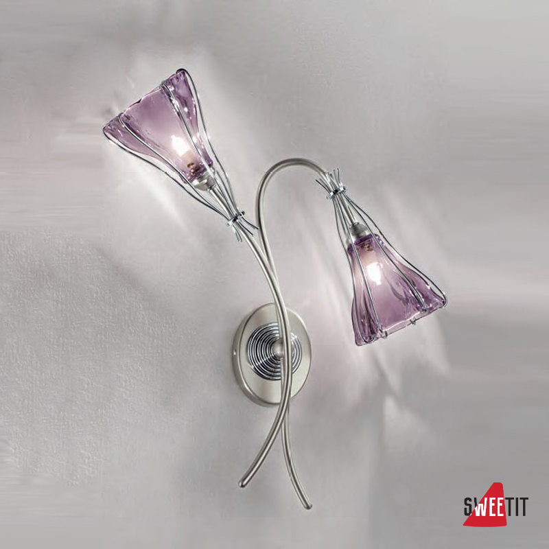 Бра IDL Helium 336/2A SATIN NICKEL + CHROME AMETHYST