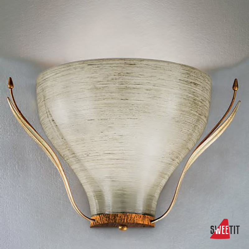 Бра IDL Acacia 330/1AG Amber ivory leaves V389/187/42
