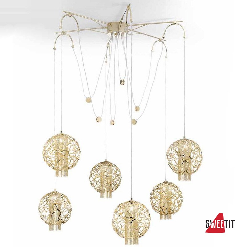Подвесной светильник IDL Weave 514/6 light gold