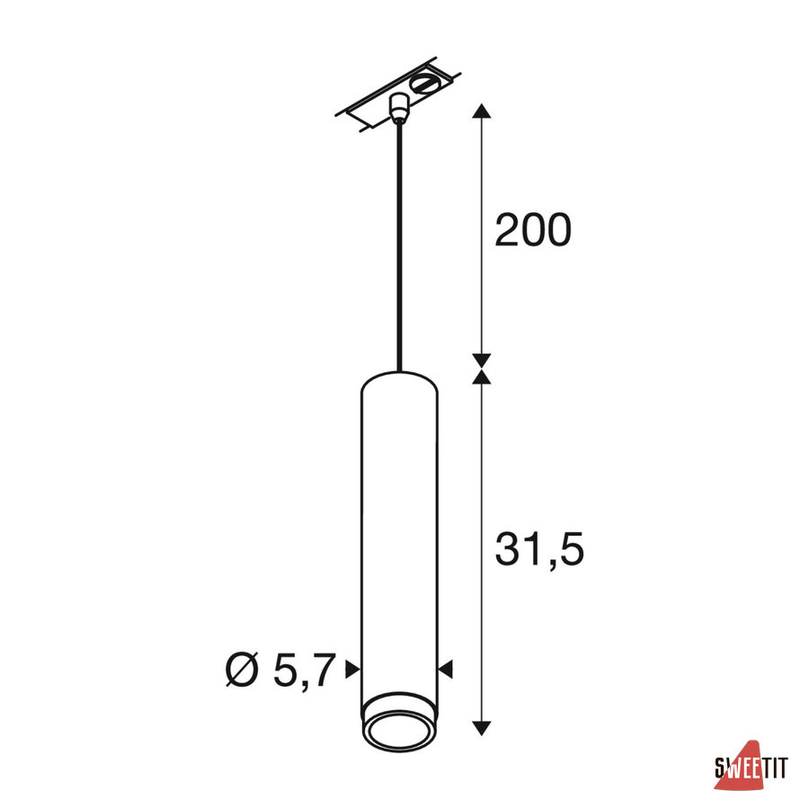 Трековый светильник SLV Grip white/black 1008469