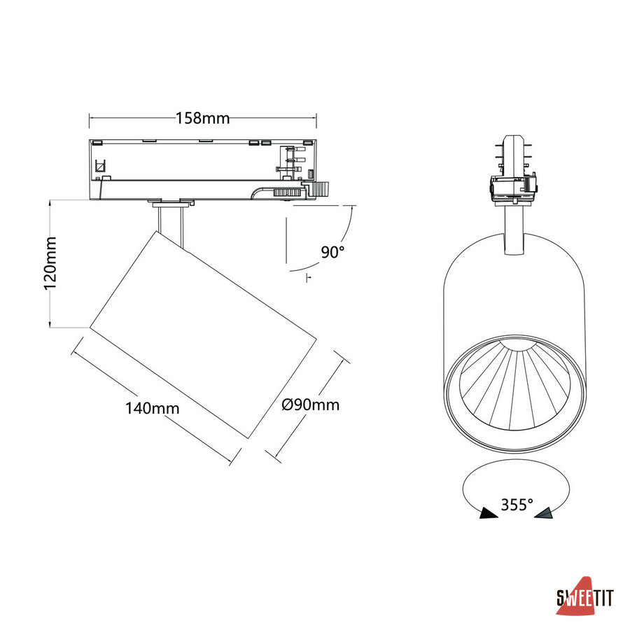 Трековый светильник SLV Trackspot white 1010614