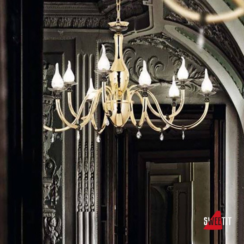Люстра IDL Poesia 531/6+3 Light gold+black nickel