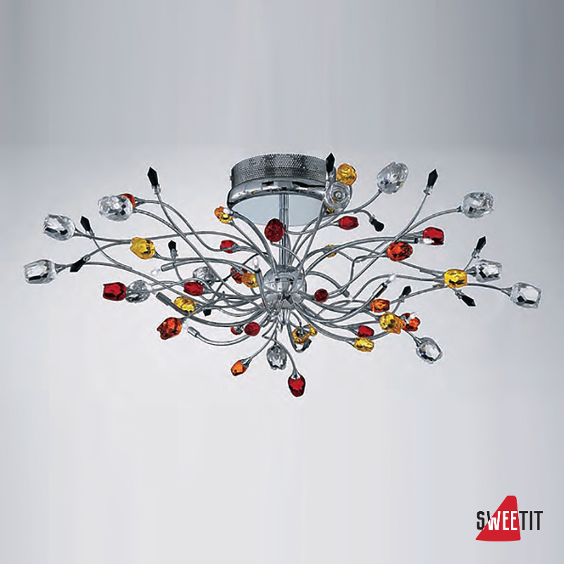 IDL Rosetta 324/10PF Chrome Color roses/Black prisms