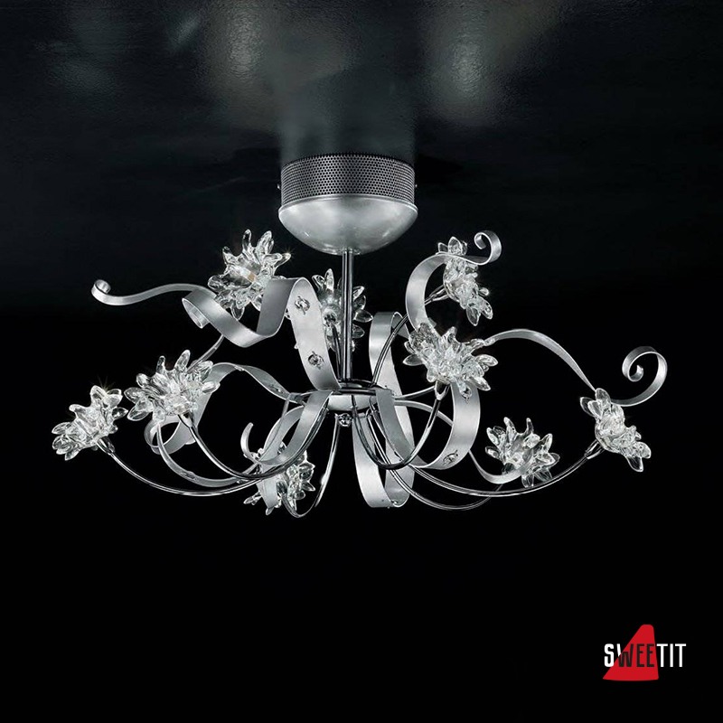 Потолочная люстра IDL Girasole 374/6+3PF CHROME + transparent