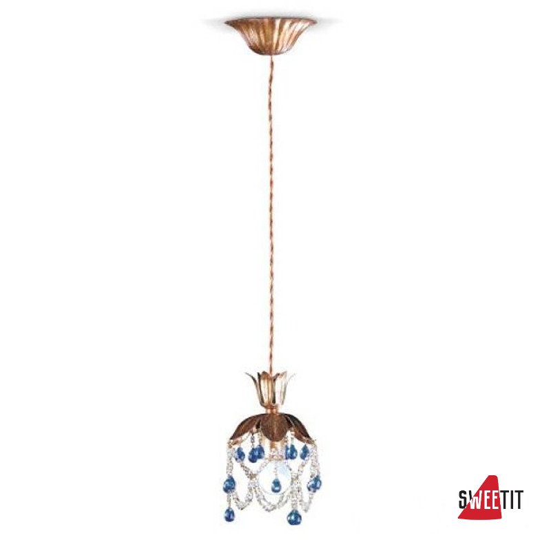 Подвесной светильник Renzo Del Ventisette "Sinuosa" SV 13963/1 blue DEC. 055