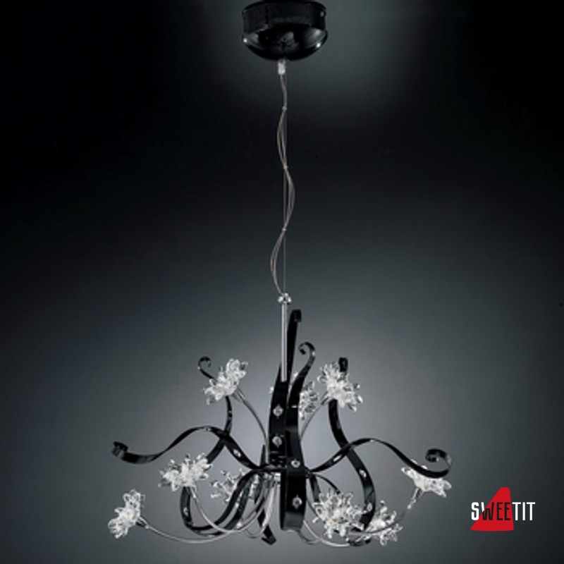 Люстра IDL Girasole 374/6+3 CHROME + BLACK