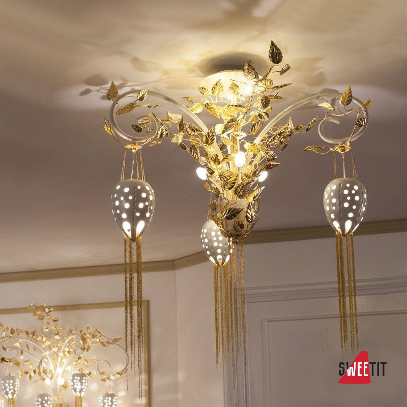 Потолочная люстра Masca Fantasia 1881/3 Bianco lucido oro