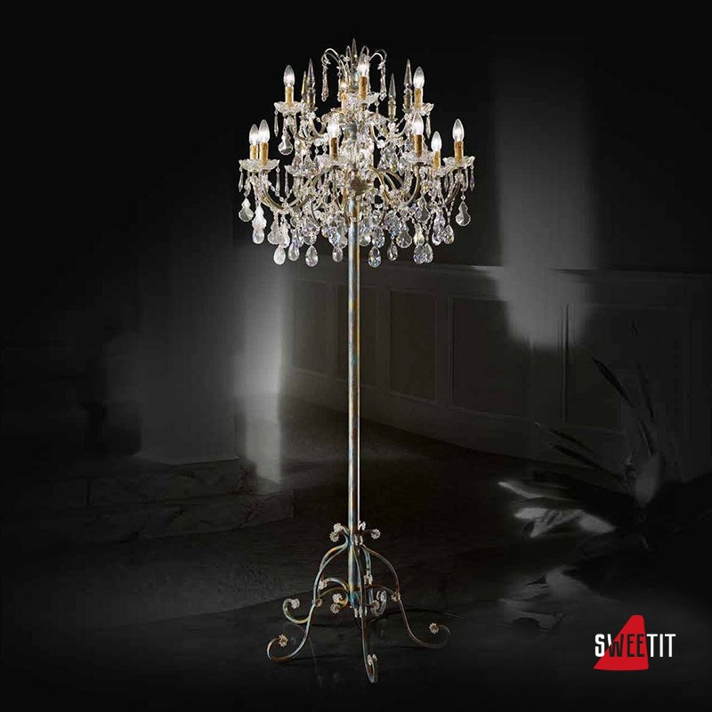 Торшер Beby Group Old style 3342/12FL Green gold CUT CRYSTAL
