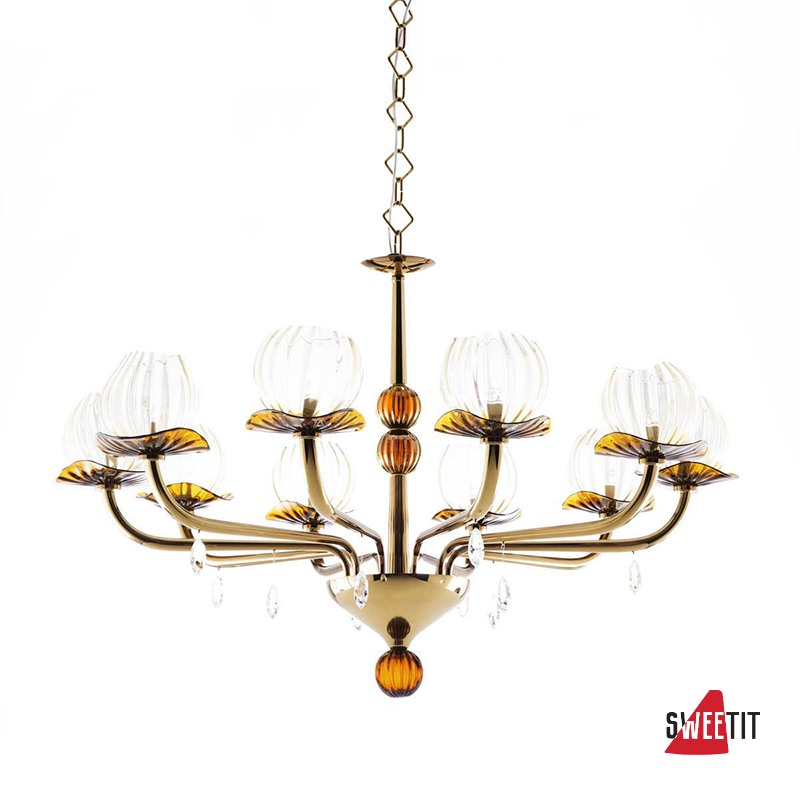 Люстра IDL Dafne 545/10 brushed bronze tobacco