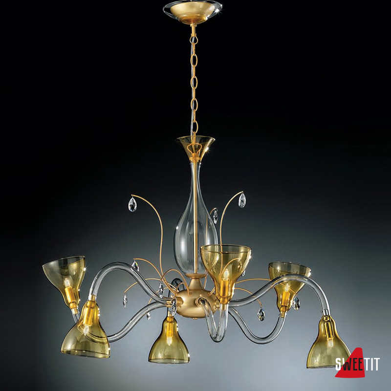 Люстра IDL Chiara 355/3+3 CRYSTAL + GIALLO