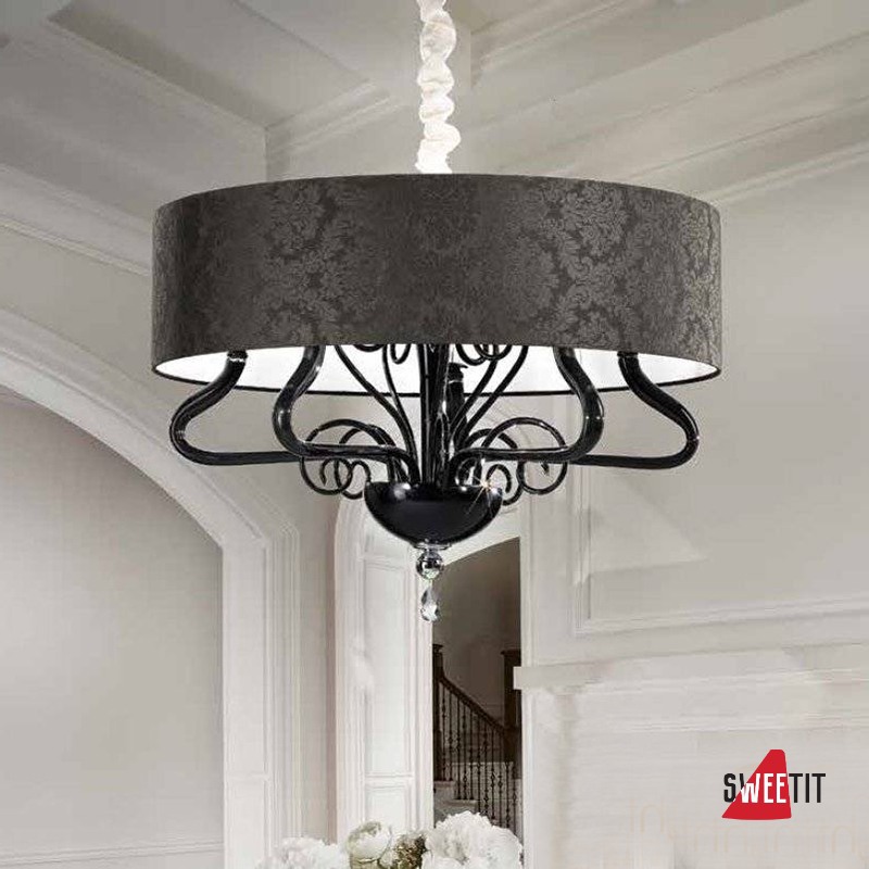 Люстра Renzo Del Ventisette Contemporary L 14457/5 CP N DEC. MURANO NERO + CROMO M MM