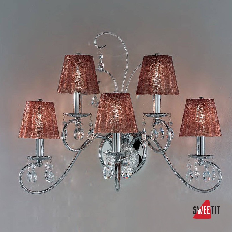 Бра IDL Rossella 301/5A Chrome brown crystal