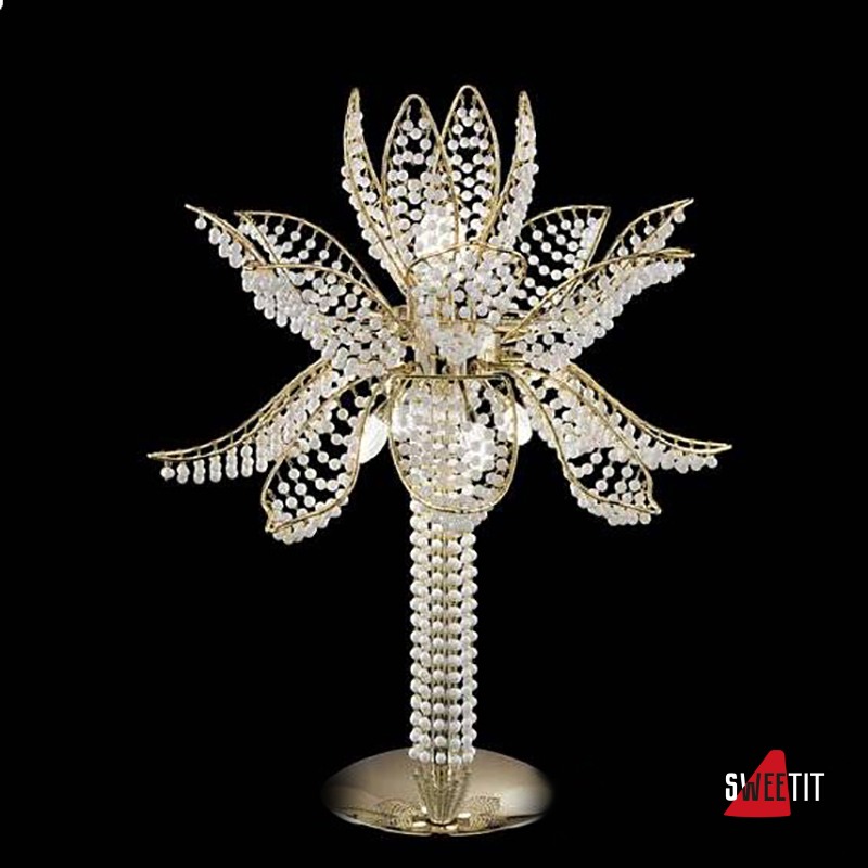 Настольная лампа IDL Ninfea 436/5L Gold Swarovski