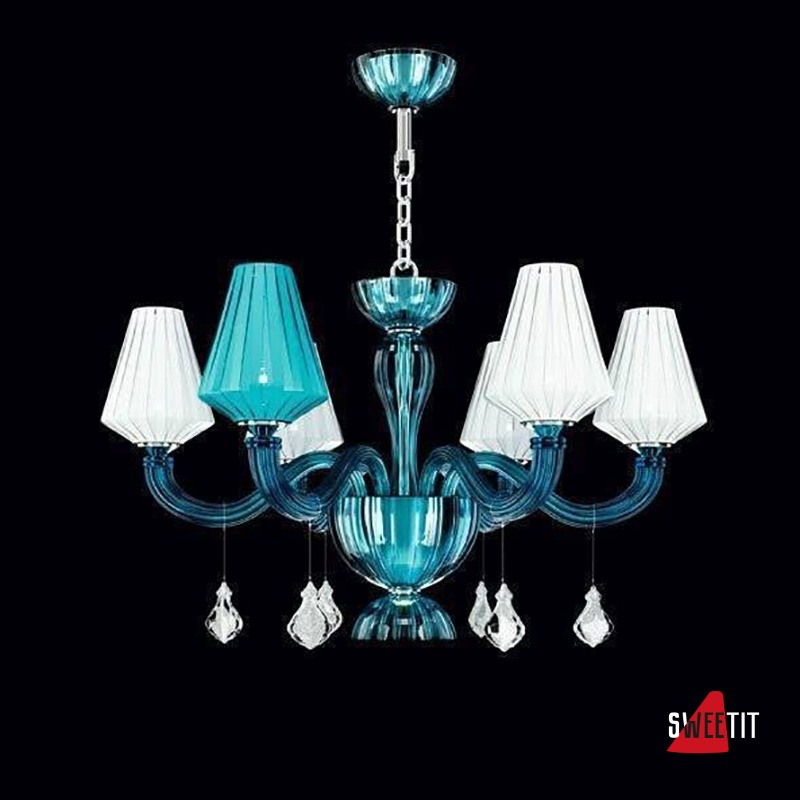 Люстра Beby Group Pure 7820B02 Chrome Turquoise Capri White White Silver Leaf