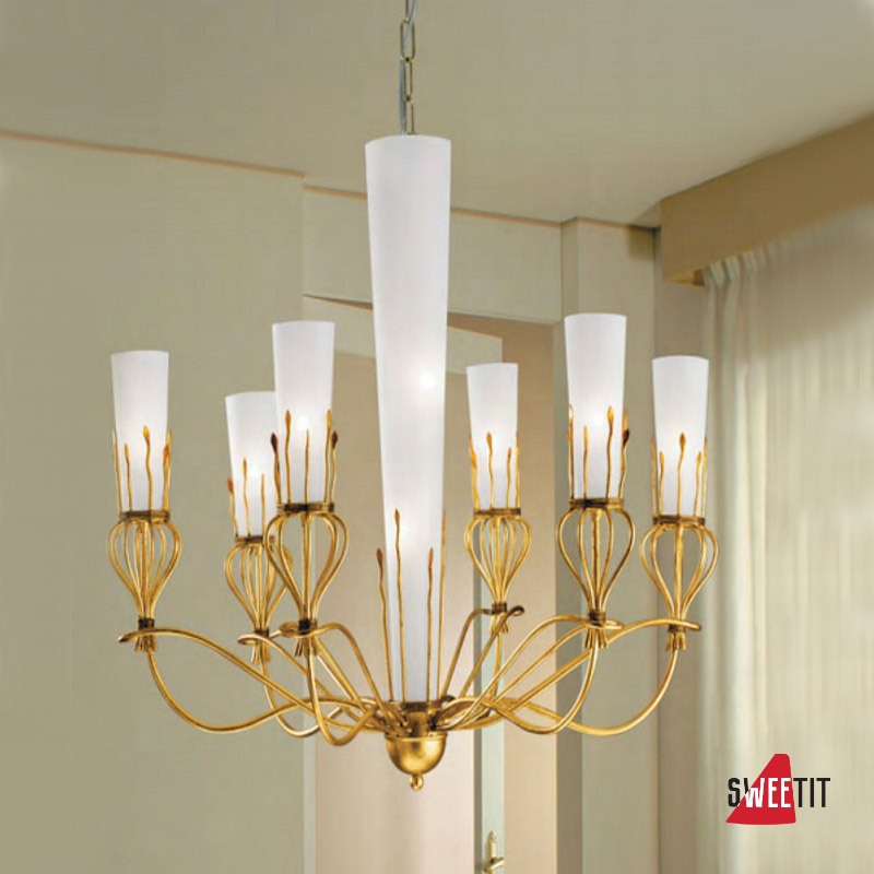 Люстра STILLUX Fenicia Gold, 6-ти рожковая 1610-6+2