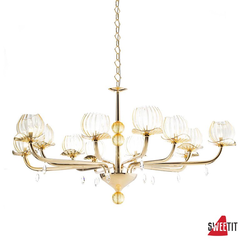 Люстра IDL Dafne 545/6+6 light gold amber