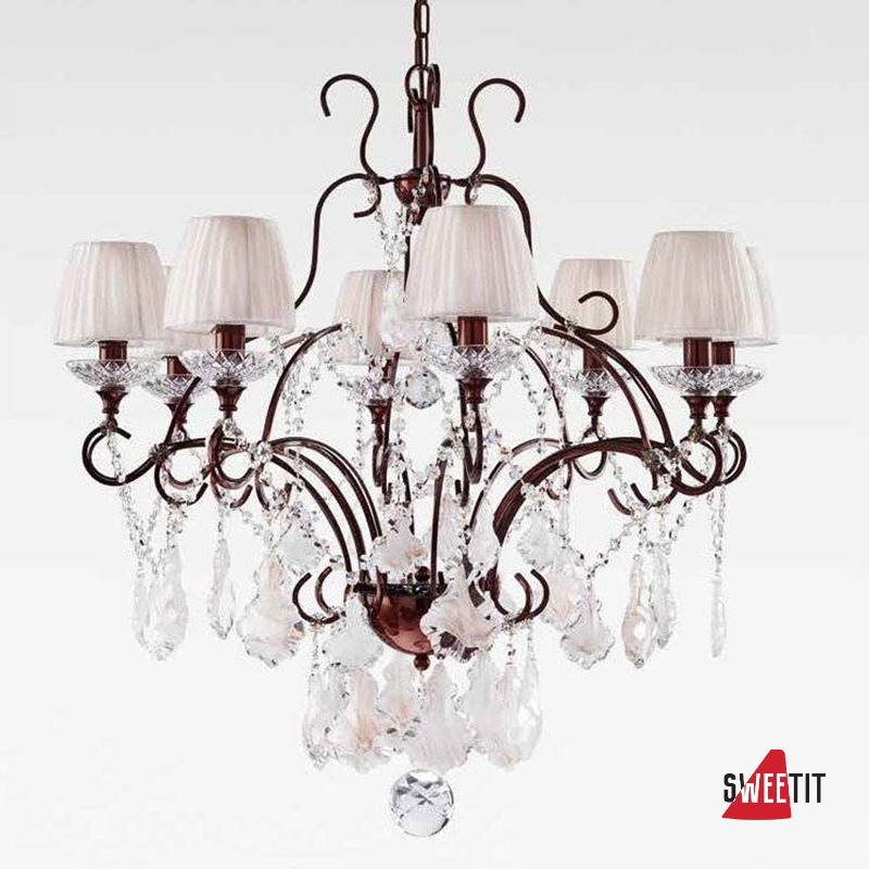 Люстра Beby Group Nuovo Vintage 3101/8 Rusty White silk White Silver Leaf