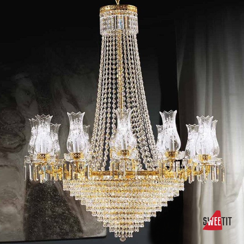 Люстра Beby Group Empire 1550/12+12 Light gold CUT CRYSTAL